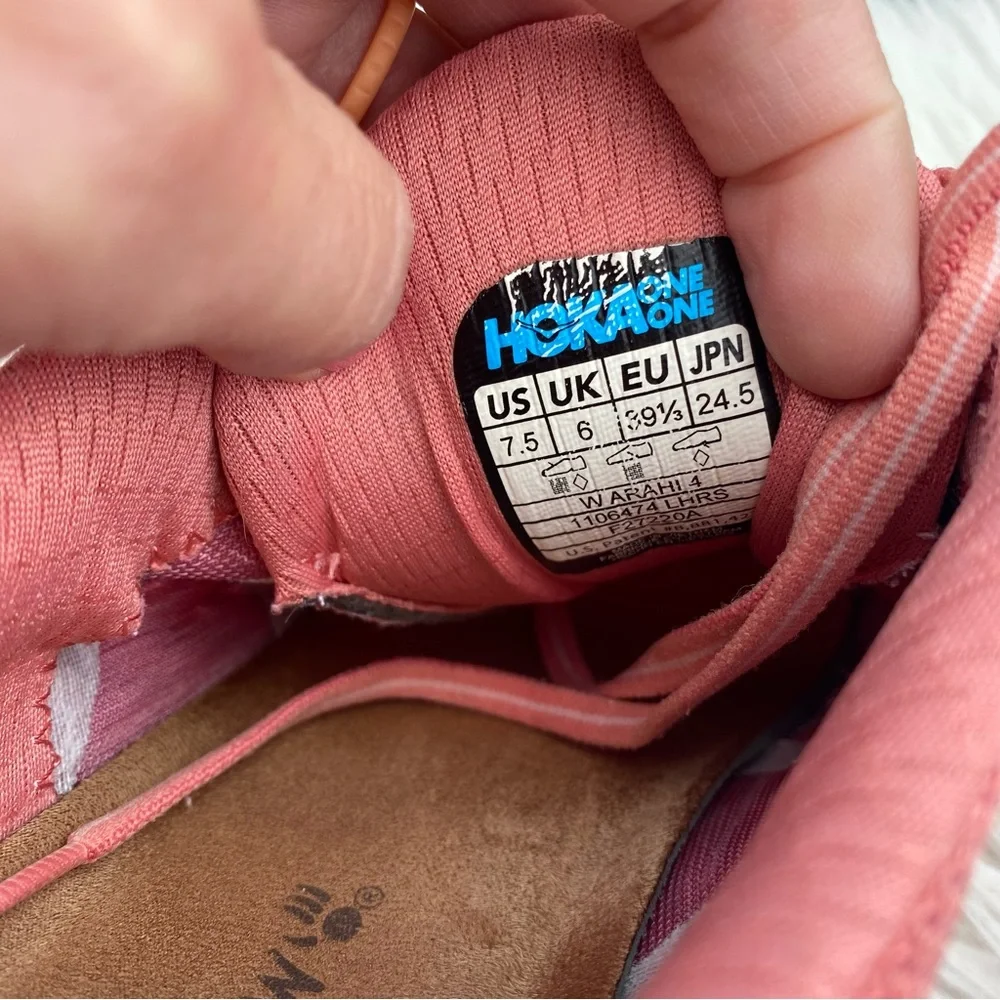 HOKA ONE ONE Arahi 4 Pink Salmon White 7.5 - Picture 5 of 10